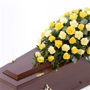 Rose and Carnation Casket Spray - Yellow 4ft