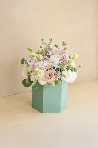 Tall Hatbox — Soft Pastels & Blush